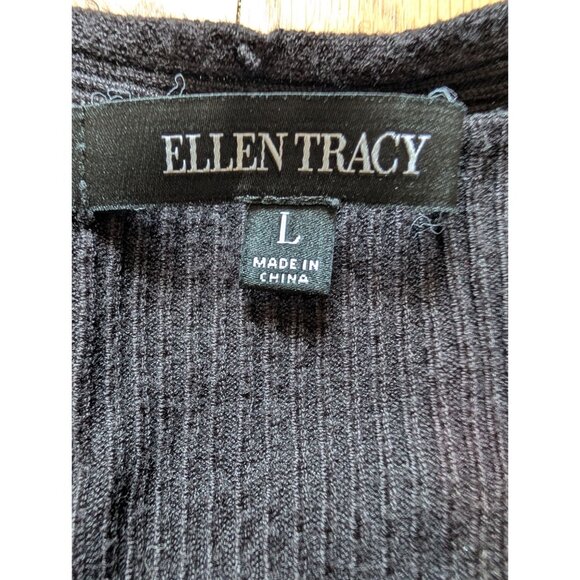 Ellen Tracy Womens Sleeveless Ribbed Knit Top Large Black - Picture 4 of 9